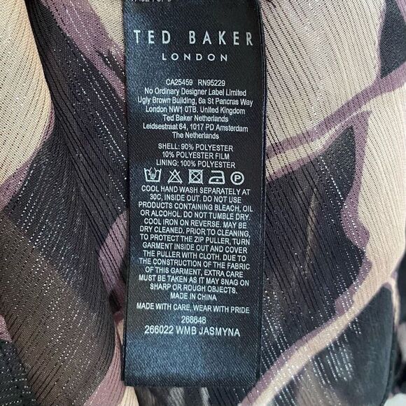 Ted Baker Jasmyna Metallic Purple Tiered Ruffled Puff Sleeve Top NWT Size 0/US 2 - Picture 6 of 7